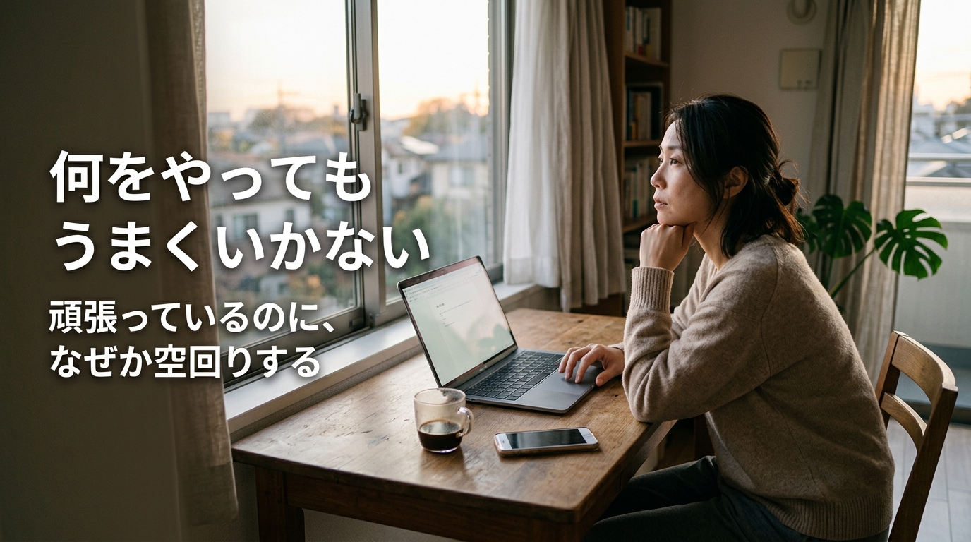 何をやってもうまくいかない。頑張っているのに、なぜか空回りする。